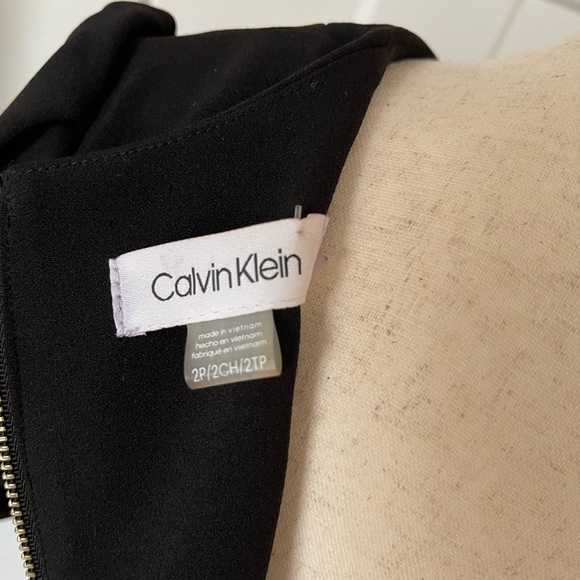 Calvin Klein Tulip Sleeve Crew Neck Sheath Dress Size 2 Womens - Picture 2 of 5